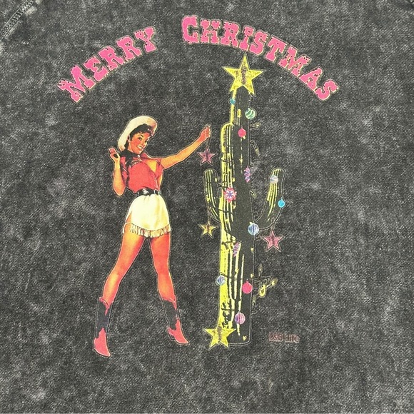 Lucky‎ And Blessed Life Sweatshirt Cowgirl Cactus Merry Christmas - Picture 8 of 9